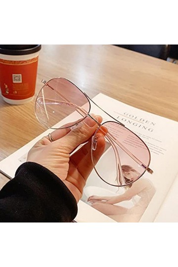 WQZYY&ASDCD des Lunettes De Soleil Femme Homme Pink Pilot Women Sunglasses Men Round Sun Glasses Ladies Driving Shades Summer