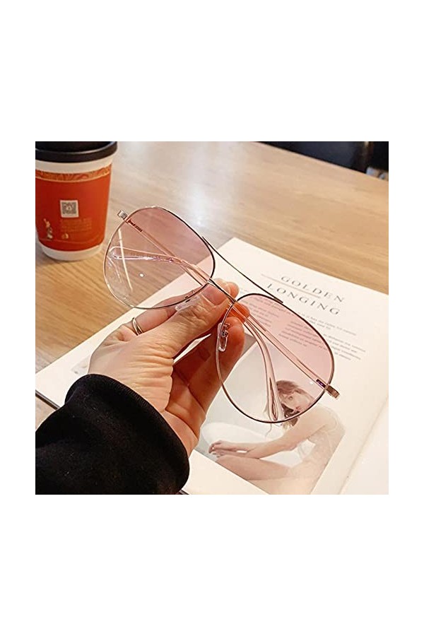 WQZYY&ASDCD des Lunettes De Soleil Femme Homme Pink Pilot Women Sunglasses Men Round Sun Glasses Ladies Driving Shades Summer