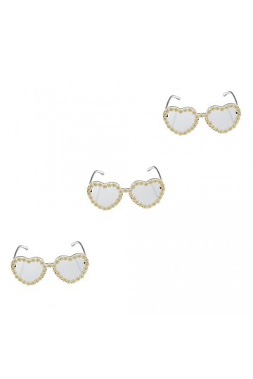 SOIMISS 3 Pièces Lunettes De Soleil Coeur Lunettes De Soleil De Plage Dété Lunettes De Mode Pour Femmes Lunettes De Soleil F