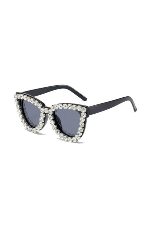 MUTYNE Lunettes de Soleil Carrées en Cristal Diamant Femmes Mode Tendance One Piece Bling Lunettes de Soleil Hommes Luxe Stra