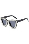 MUTYNE Lunettes de Soleil Carrées en Cristal Diamant Femmes Mode Tendance One Piece Bling Lunettes de Soleil Hommes Luxe Stra