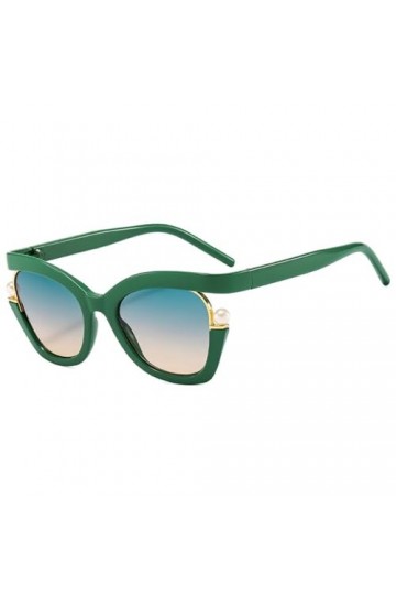 Lunettes de Soleil Oeil de Chat Femme Hommes Lunettes de Soleil Rétro Dégradées Femme Lunettes Vertes, C3 vert, taille unique