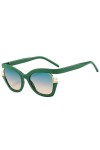 Lunettes de Soleil Oeil de Chat Femme Hommes Lunettes de Soleil Rétro Dégradées Femme Lunettes Vertes, C3 vert, taille unique