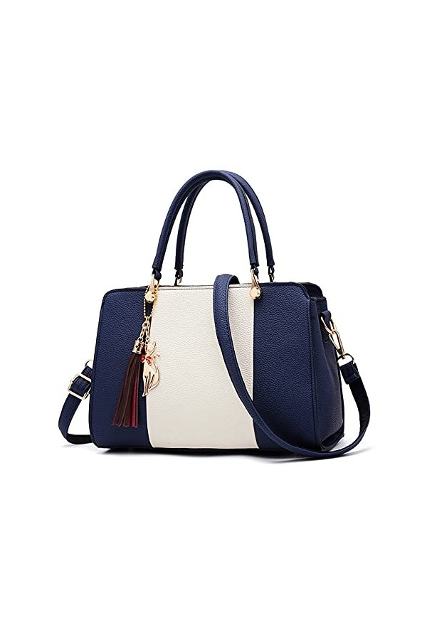 FANDARE Élégant Femme Sac a Main Sacoche avec Pendentif Sacs Cabas Imperméable Cartable pour Achats Fête Voyage Sac Dépaule 