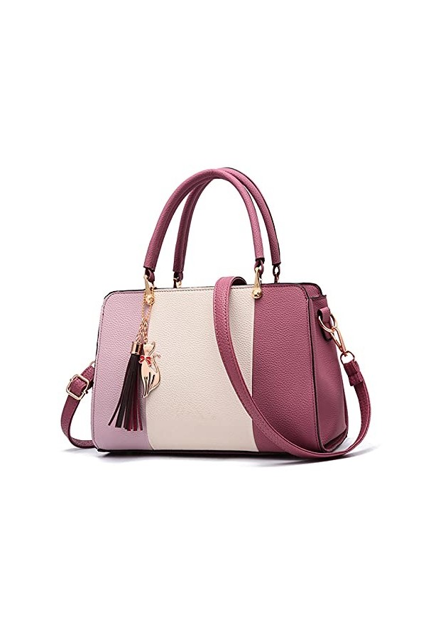 FANDARE Élégant Femme Sac a Main Sacoche avec Pendentif Sacs Cabas Imperméable Cartable pour Achats Fête Voyage Sac Dépaule 