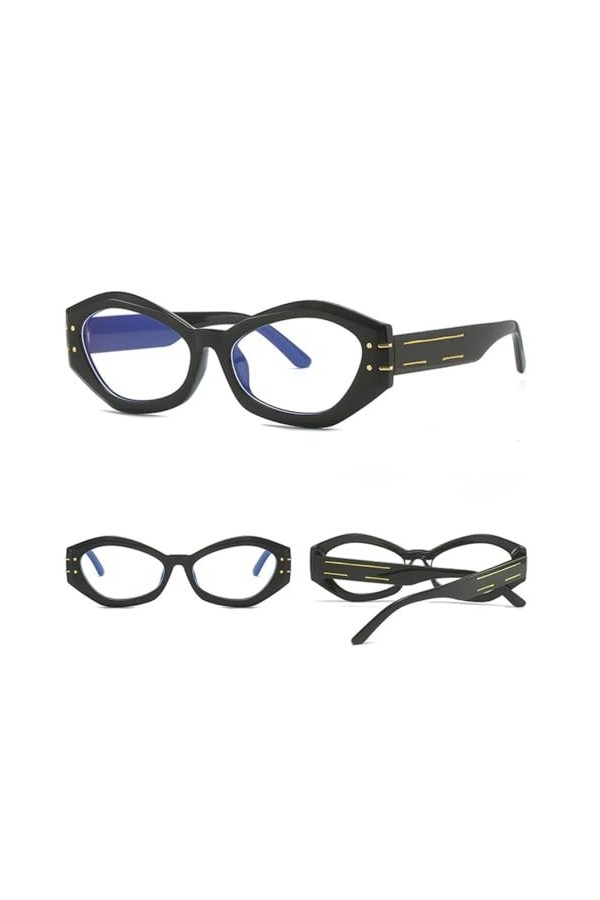 HPIRME Lunettes de soleil polygonales à petite monture UV400 Lunettes de soleil anti-ultraviolets décontractées pour adultes 