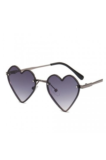 EkeNoz Lunettes de soleil en métal en forme de cœur for femmes, cadeau de fête de bal, de banlieue, UV400, for conducteur, de