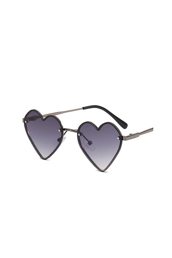 EkeNoz Lunettes de soleil en métal en forme de cœur for femmes, cadeau de fête de bal, de banlieue, UV400, for conducteur, de
