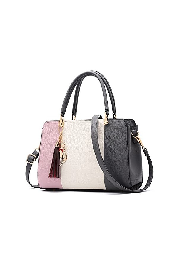 FANDARE Élégant Femme Sac a Main Sacoche avec Pendentif Sacs Cabas Imperméable Cartable pour Achats Fête Voyage Sac Dépaule 