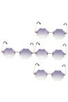 GALPADA 4 Pièces Lunettes De Soleil Sans Monture Lunettes De Soleil De Mode Pour Femmes Lunettes De Soleil Rave Lunettes Étoi