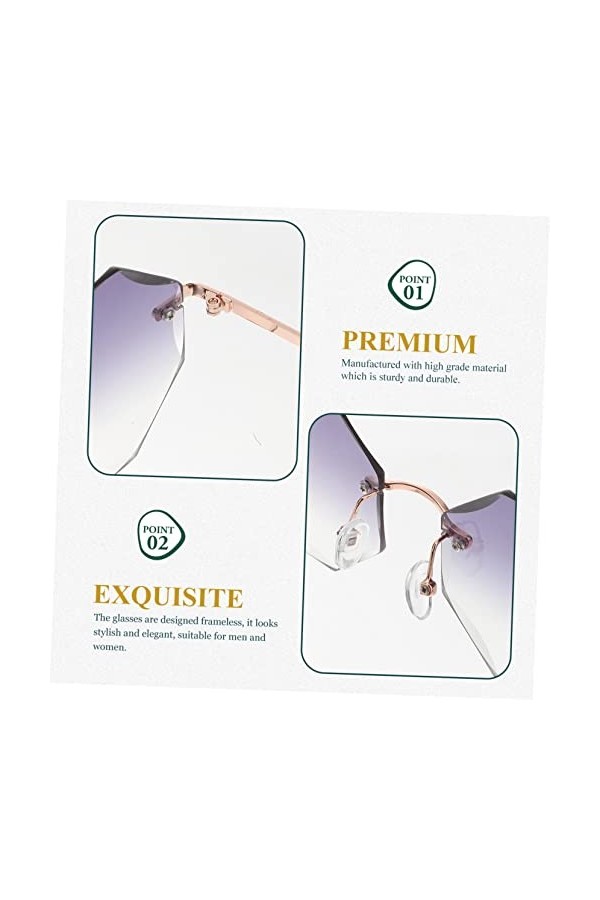 GALPADA 4 Pièces Lunettes De Soleil Sans Monture Lunettes De Soleil De Mode Pour Femmes Lunettes De Soleil Rave Lunettes Étoi