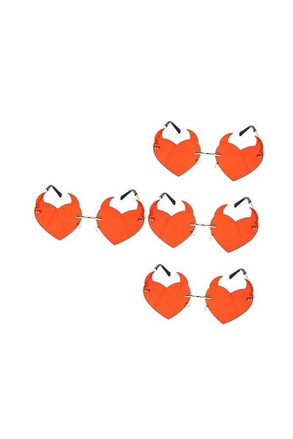 GALPADA 4 Paires Lunettes De Soleil Coeur Sans Monture Lunettes De Soleil Bifocales Lunettes De Soleil à Monture Métallique L