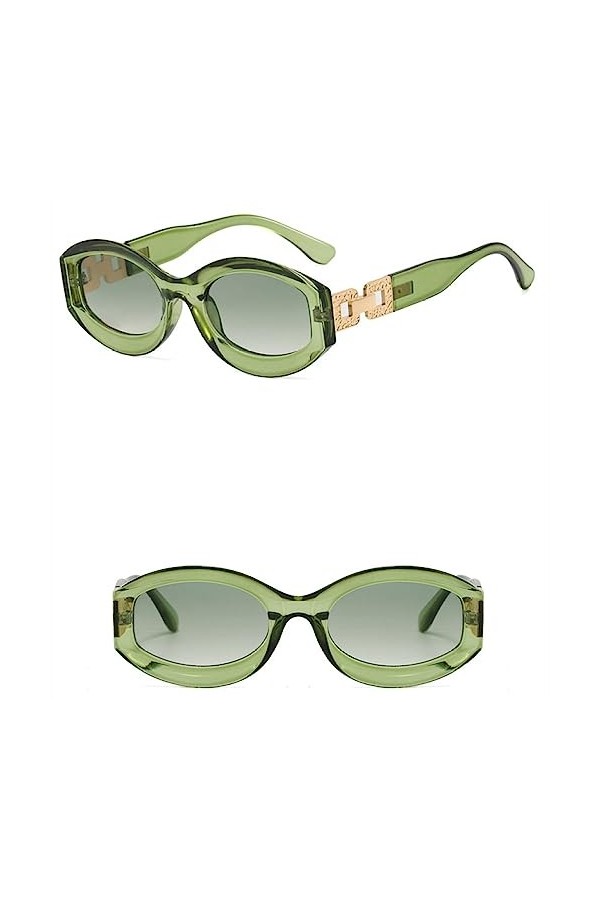 HPIRME Lunettes de soleil ovales pour femmes hommes cadre lunettes de soleil Vintage rétro lunettes nuances, 3, taille unique