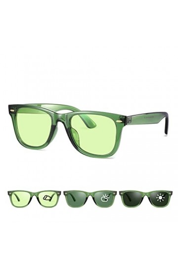 TJUTR Lunettes Photochromiques pour Hommes Femmes, Lentille Polycarbonate & Revêtement AR, Lunettes Bloquant la Lumière Bleue