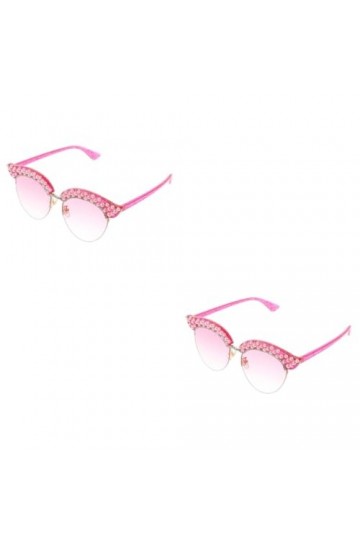 Abaodam 2 Paires Des Lunettes De Soleil Lunettes De Mode Pour Femmes Lunettes De Soleil Oeil De Chat Lunettes Sans Monture Lu