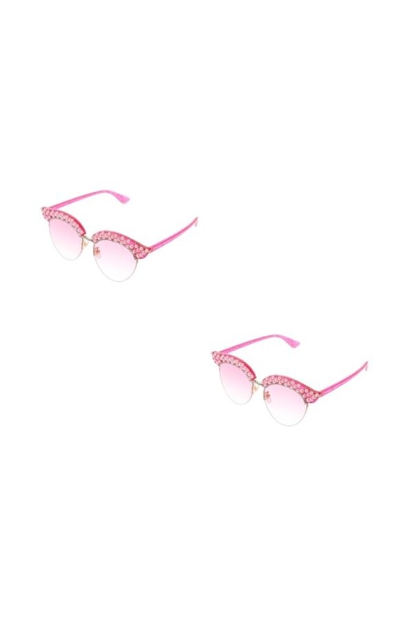 Abaodam 2 Paires Des Lunettes De Soleil Lunettes De Mode Pour Femmes Lunettes De Soleil Oeil De Chat Lunettes Sans Monture Lu