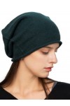 prettystern Bord roulé Couleur Unie Femme Casual Cachemire Laine Cashmere Bonnet tricoté Gris Clair