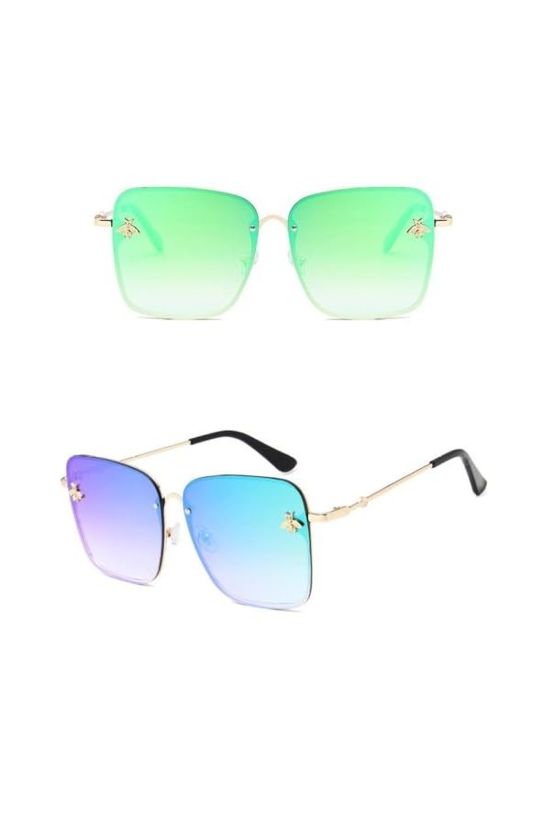 MUTYNE Lunettes de Soleil Rétro Femmes Luxe Dégradé Lunettes de Soleil Nuances Coupe Lentille Dames Lunettes Oversize, C9 Or