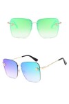 MUTYNE Lunettes de Soleil Rétro Femmes Luxe Dégradé Lunettes de Soleil Nuances Coupe Lentille Dames Lunettes Oversize, C9 Or 