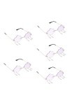 USHOBE 5Pcs Lunettes De Soleil Cristal Gland Lunettes Disco Lunettes De Soleil Lunettes Rave Lunettes Nuage Sans Monture Femm