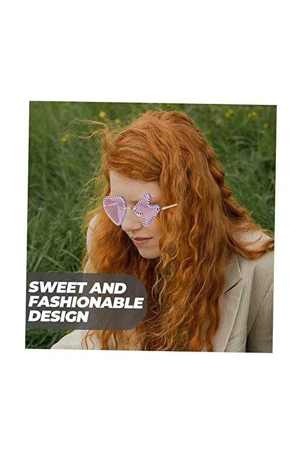 TENDYCOCO 3 Paires De Lunettes De Soleil Hip Hop Lunettes De Soleil Coeur Lunettes De Soleil Enterrement De Vie De Jeune Fill