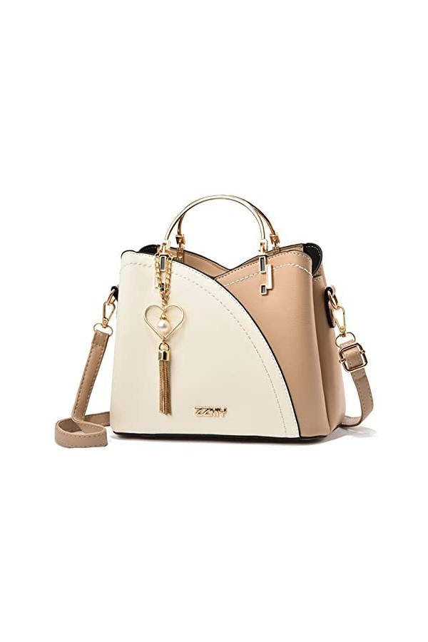 FANDARE Sac à Main Femme Franges Sacs Portés Épaule Étanche Sac à Bandouliere Sac Fourre Sacoche PU Cuir Sac Messager Multi P