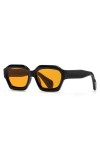 Lunettes de Soleil carrées dégradées pour Hommes, Nuances UV400 rétro polygone pour Femmes, Lunettes de Soleil Orange, 4, Tai
