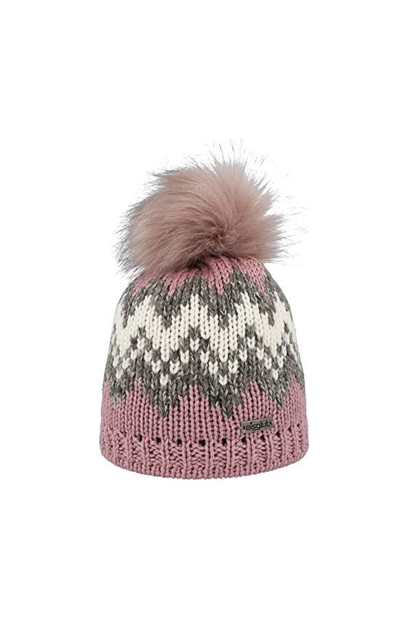 Eisglut Romy Merino Bonnet Femme, Noir/Moutarde, M 57-58cm