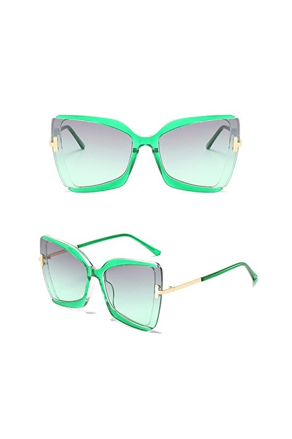 HCHES Lunettes de soleil de designer surdimensionnées carrées femmes lunettes de soleil femme grand cadre nuances colorées, 6