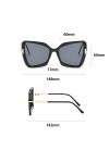 HCHES Lunettes de soleil de designer surdimensionnées carrées femmes lunettes de soleil femme grand cadre nuances colorées, 6