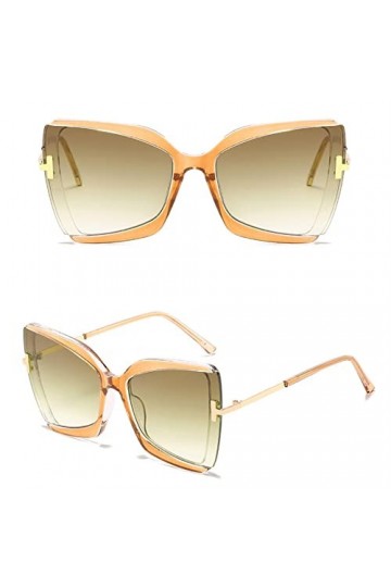 HCHES Lunettes de soleil de designer surdimensionnées carrées femmes lunettes de soleil femme grand cadre nuances colorées, 3