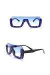 HCHES Lunettes de soleil sans monture femmes hommes rectangle lunettes de soleil lunettes femme lunettes UV400, 2, taille uni
