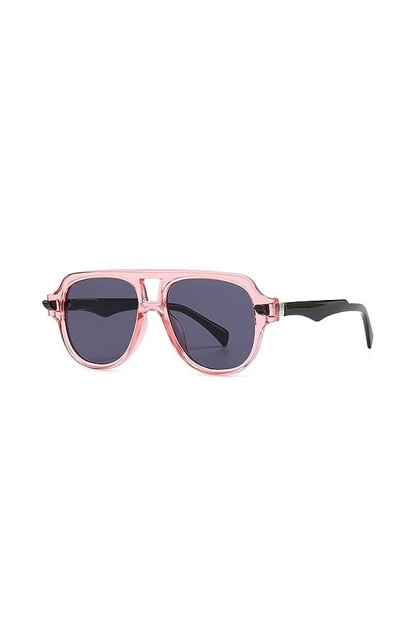Lunettes de soleil Femme Retro Gradient Shades UV400 Hommes Rivets Lunettes de Soleil,Rose noir gris,Taille unique