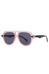 Lunettes de soleil Femme Retro Gradient Shades UV400 Hommes Rivets Lunettes de Soleil,Rose noir gris,Taille unique