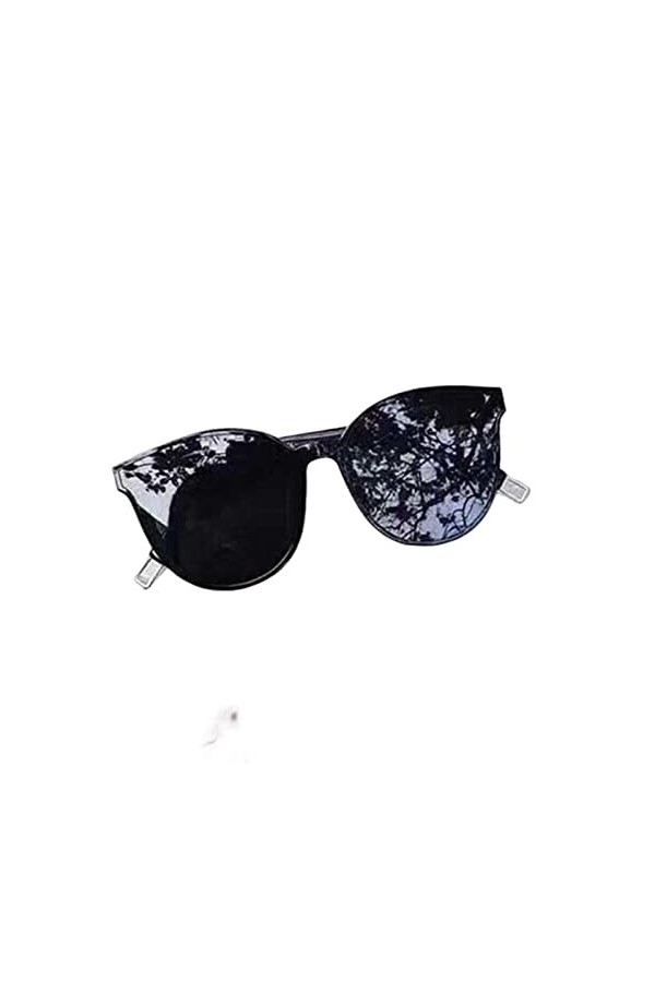 SUYGGCK Lunettes de Soleil Polarisées Lunettes De Soleil Femme Vintage Black Lunets Fashion Style Personnalité Lunettes De So