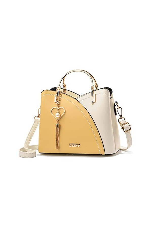 FANDARE Sac à Main Femme Franges Sacs Portés Épaule Étanche Sac à Bandouliere Sac Fourre Sacoche PU Cuir Sac Messager Multi P