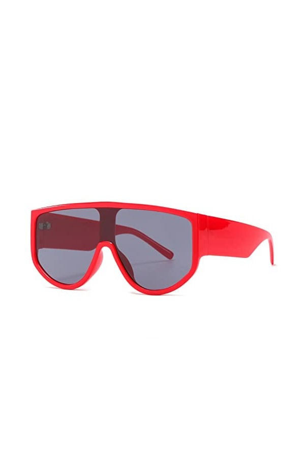 HPIRME Lunettes de soleil une pièce surdimensionnées dames lunettes de soleil carrées femmes masque lunettes de soleil pour h