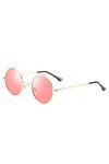 HCHES Lunettes de soleil rondes femmes lunettes de soleil punk polarisées verres steampunk lunettes pour hommes femme okulary