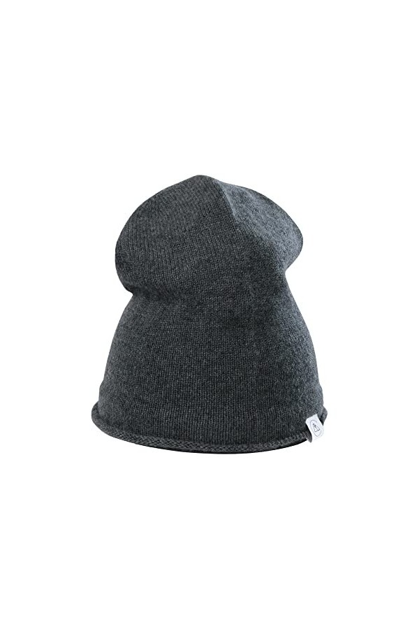 CASH-MERE.CH Bonnet Tricoté | Beanie 100% Cachemire Bleu/Bleu Marine, Unisex, One Size 