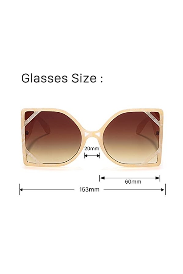 HCHES Lunettes de soleil carrées lunettes femmes hommes punk lunettes de soleil rétro grand cadre dégradé lunettes ombre UV40