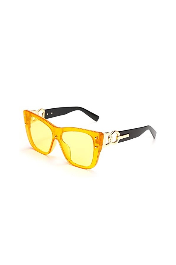 HPIRME Lunettes de soleil yeux de chat surdimensionnées femmes Vintage lunettes de soleil hommes dégradé thé lunettes femmes 