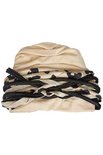 Boho Spirit Amazingly Soft Bamboo Quality Scarlett-Boho Turban Set-qualité de Bambou étonnamment Douce, Cream and Black with 
