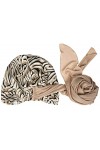 Boho Spirit Amazingly Soft Bamboo Quality Scarlett-Boho Turban Set-qualité de Bambou étonnamment Douce, Cream and Black with 
