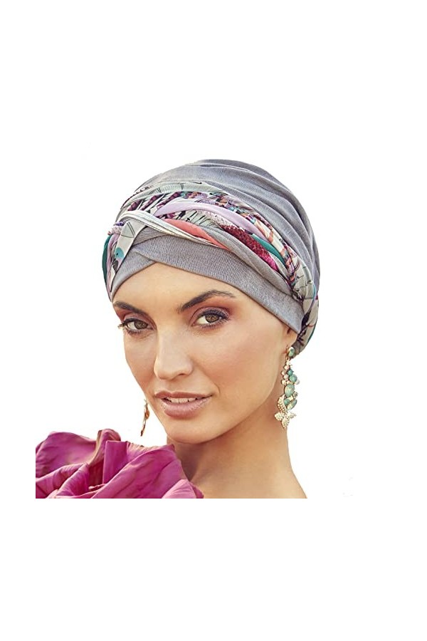 Boho Spirit Amazingly Soft Bamboo Quality Scarlett-Boho Turban Set-qualité de Bambou étonnamment Douce, Cream and Black with 