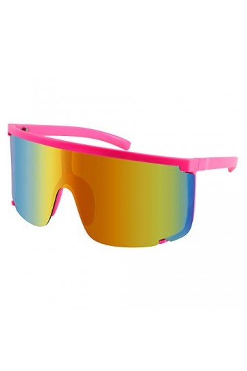 Karsaer Vision Shield Lunettes de soleil pour homme et femme - Lunettes de soleil surdimensionnées effet miroir fluo - Pour l