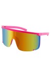 Karsaer Vision Shield Lunettes de soleil pour homme et femme - Lunettes de soleil surdimensionnées effet miroir fluo - Pour l