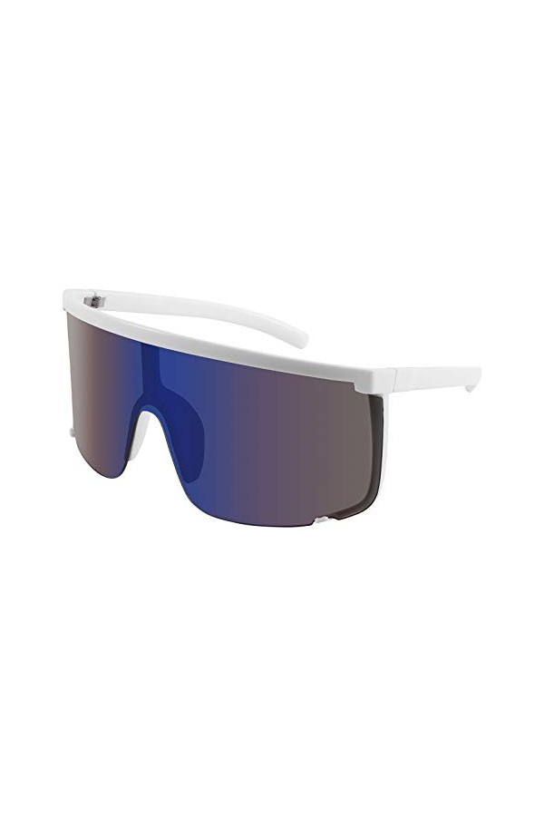 Karsaer Vision Shield Lunettes de soleil pour homme et femme - Lunettes de soleil surdimensionnées effet miroir fluo - Pour l
