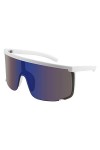 Karsaer Vision Shield Lunettes de soleil pour homme et femme - Lunettes de soleil surdimensionnées effet miroir fluo - Pour l