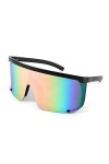 Karsaer Vision Shield Lunettes de soleil pour homme et femme - Lunettes de soleil surdimensionnées effet miroir fluo - Pour l