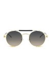 RONSOU Steampunk Style Ronde Vintage Lunettes de Soleil Rétro Lunettes UV400 Protection Métal Cadre Cadre Doré Lentille Pente